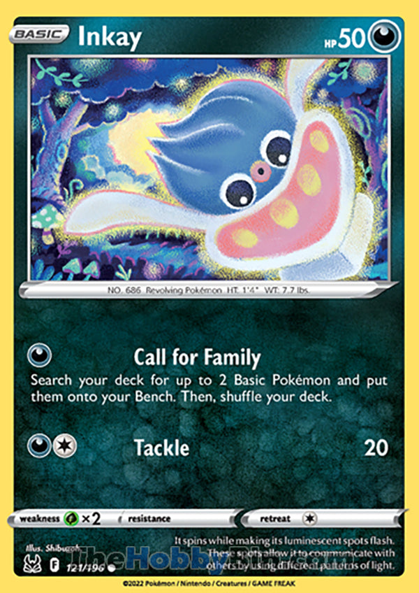 Inkay #121/196 Common - Lost Origin Pokemon card