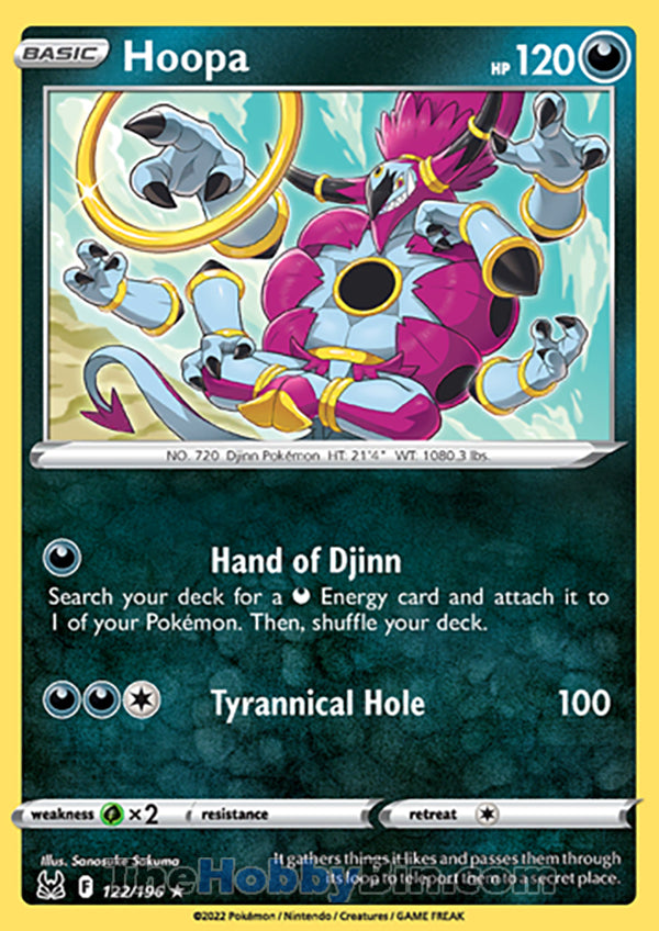 Hoopa #122/196 Rare - Lost Origin Pokemon card