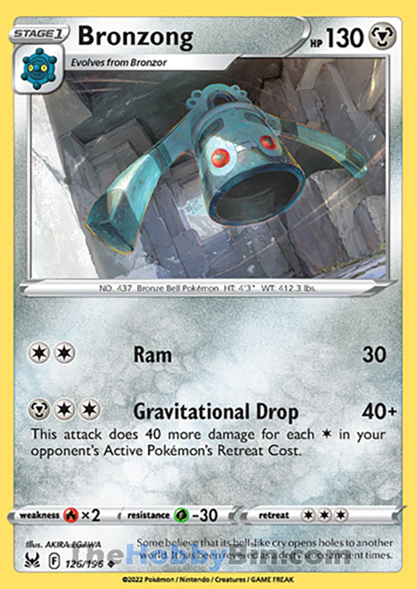 Bronzong #126/196 Uncommon - Lost Origin Pokemon card