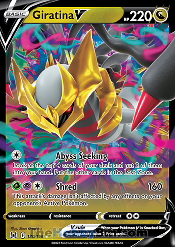 Giratina V #130/196 Ultra Rare - Lost Origin Pokemon card