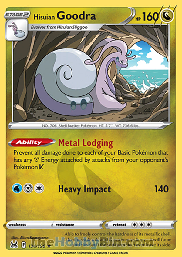 Hisuian Goodra #134/196 Holo Rare - Lost Origin Pokemon card