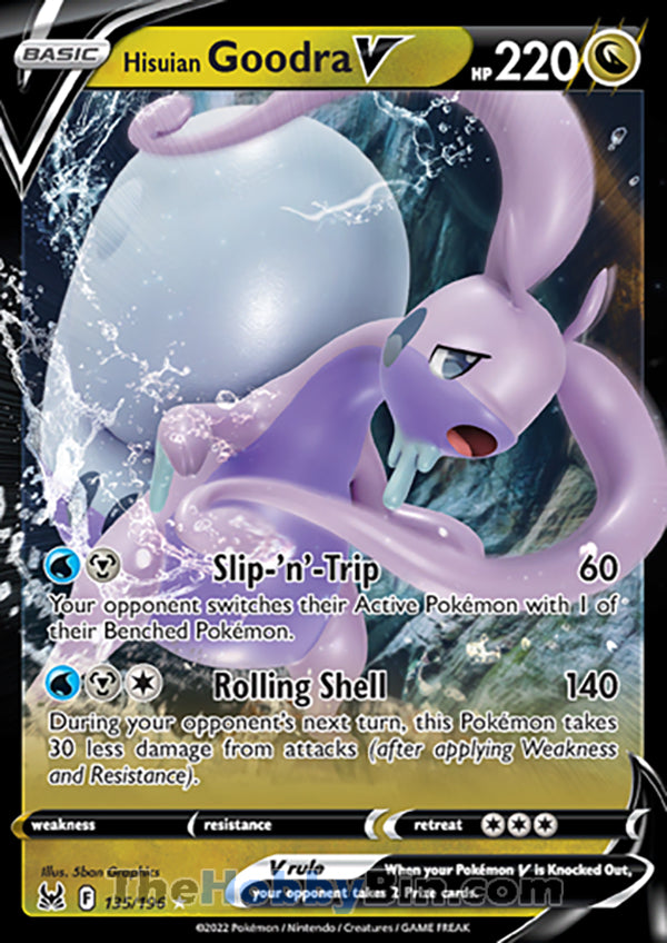 Hisuian Goodra V #135/196 Ultra Rare - Lost Origin Pokemon card