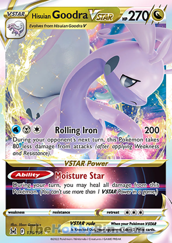 Hisuian Goodra VSTAR #136/196 Ultra Rare - Lost Origin Pokemon card