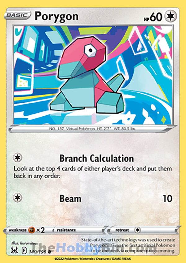 Porygon #140/196 Common - Lost Origin Pokemon card