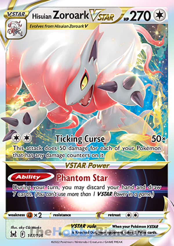 Hisuian Zoroark VSTAR #147/196 Ultra Rare - Lost Origin Pokemon card