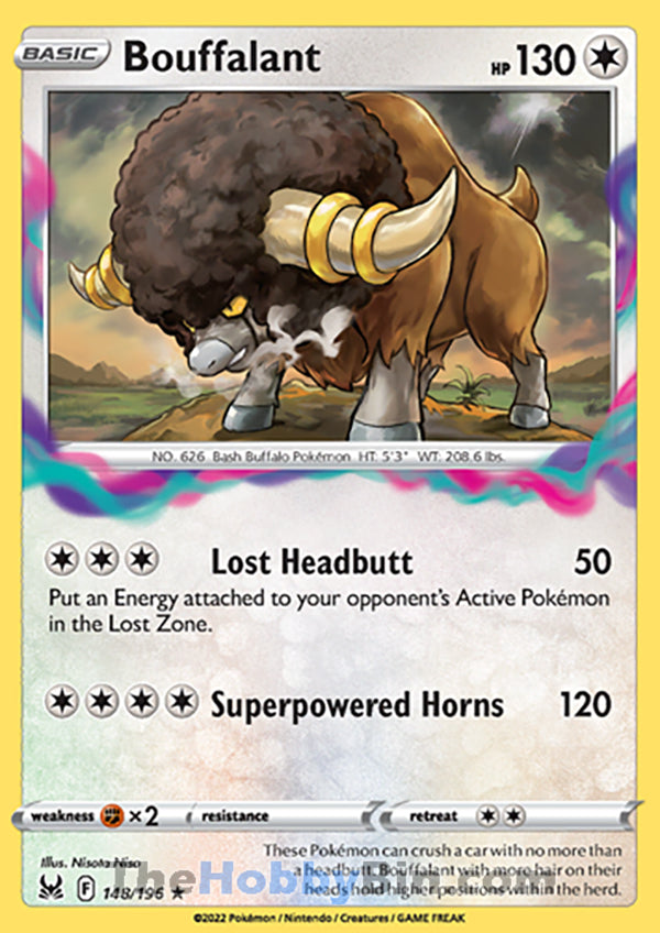 Bouffalant #148/196 Rare - Lost Origin Pokemon card