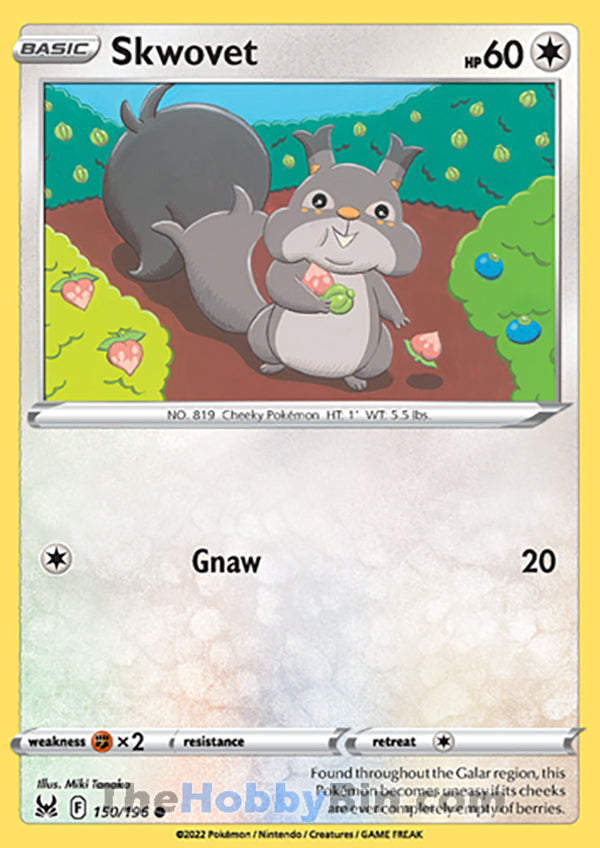 Skwovet #150/196 Common - Lost Origin Pokemon card