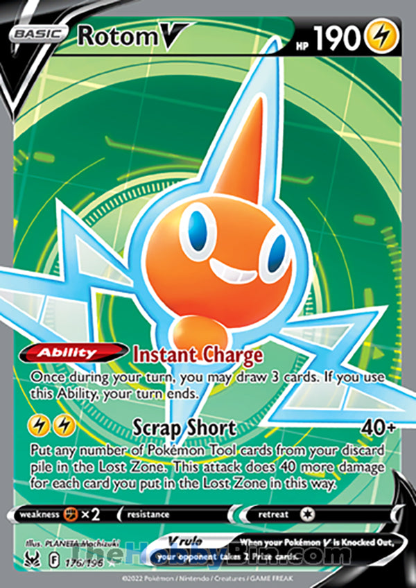 Rotom V #176/196 Ultra Rare - Lost Origin Pokemon card