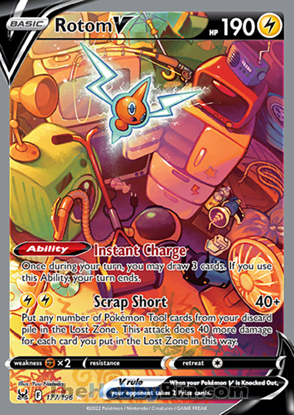 Rotom V #177/196 Ultra Rare - Lost Origin Pokemon card