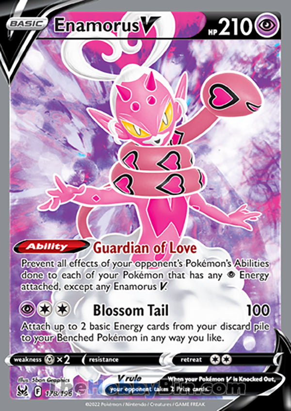 Enamorus V #178/196 Ultra Rare - Lost Origin Pokemon card
