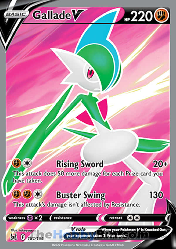 Gallade V #181/196 Ultra Rare - Lost Origin Pokemon card