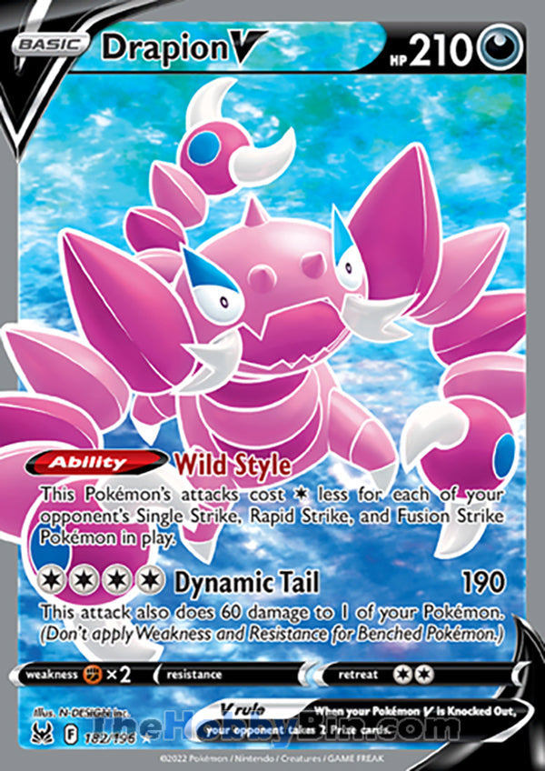 Drapion V #182/196 Ultra Rare - Lost Origin Pokemon card