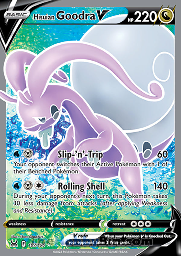Hisuian Goodra V #187/196 Ultra Rare - Lost Origin Pokemon card