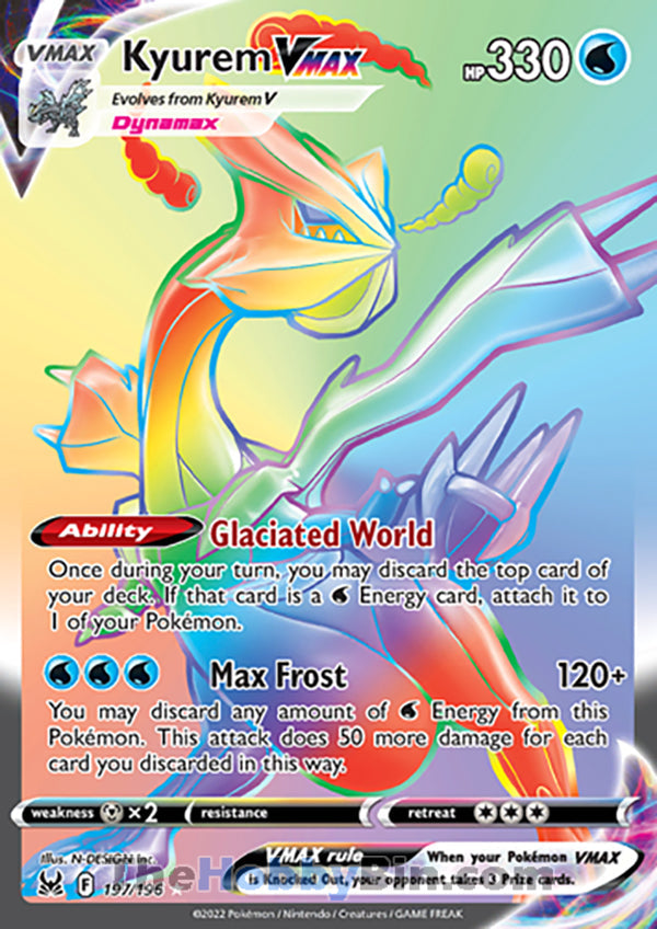 Kyurem VMAX #197/196 Secret Rare - Lost Origin Pokemon card