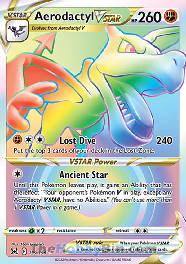 Aerodactyl VSTAR #199/196 Secret Rare - Lost Origin Pokemon card