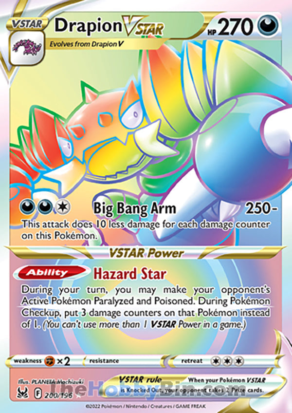 Drapion VSTAR #200/196 Secret Rare - Lost Origin Pokemon card
