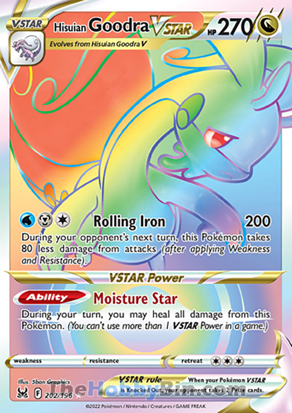Hisuian Goodra VSTAR #202/196 Secret Rare - Lost Origin Pokemon card