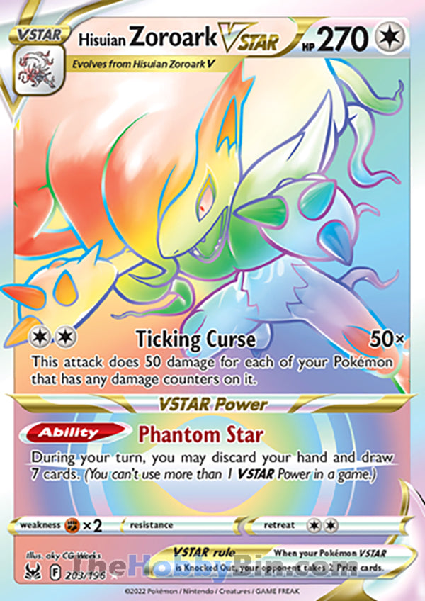 Hisuian Zoroark VSTAR #203/196 Secret Rare - Lost Origin Pokemon card