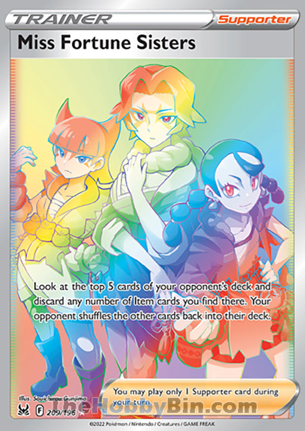 Miss Fortune Sisters #209/196 Secret Rare - Lost Origin Pokemon card