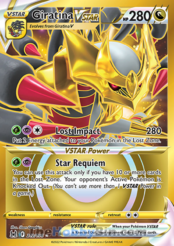 Giratina VSTAR #212/196 Secret Rare - Lost Origin Pokemon card