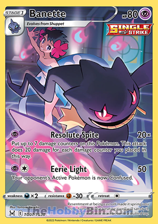 Banette #TG07/TG30 Trainer Gallery Holo - Lost Origin Pokemon card