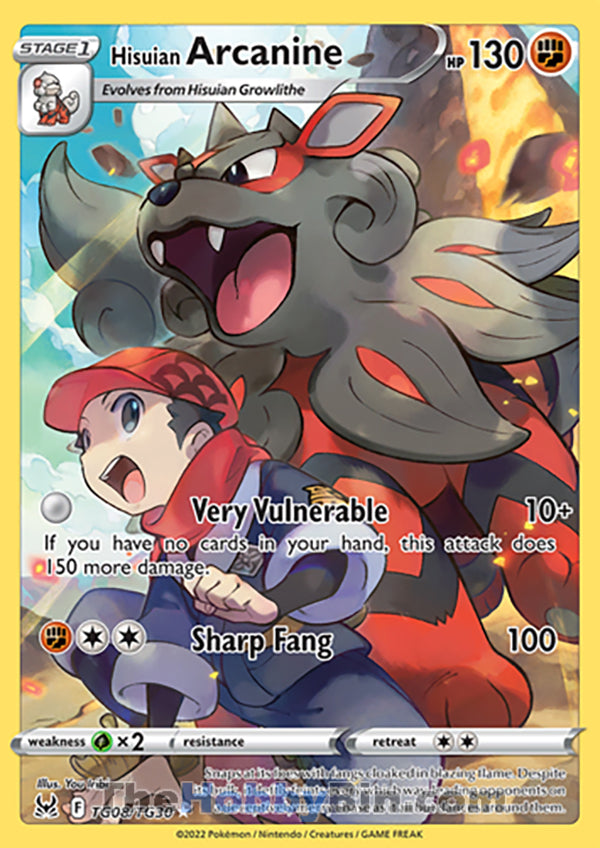 Hisuian Arcanine #TG08/TG30 Trainer Gallery Holo - Lost Origin Pokemon card