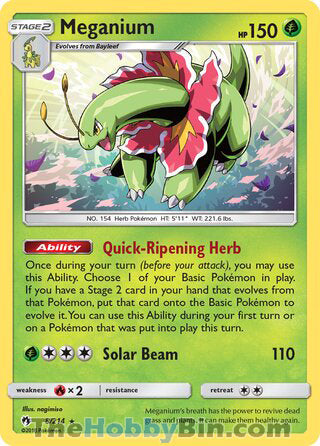 Meganium #8/214 Holo Rare - Lost Thunder Pokemon card