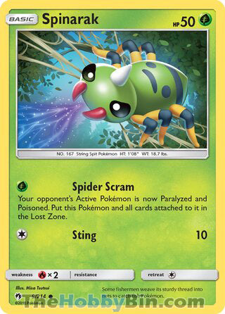 Spinarak #9/214 Common - Lost Thunder Pokemon card