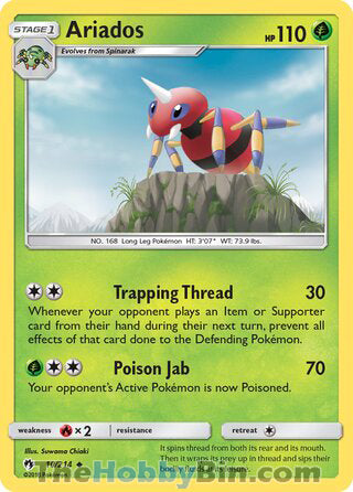 Ariados #10/214 Uncommon - Lost Thunder Pokemon card