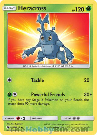 Heracross #18/214 Uncommon - Lost Thunder Pokemon card