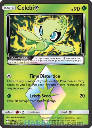 Celebi Prism Star Lost Thunder Prism Rare #19/214