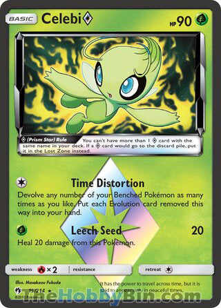 0019 Celebi Prism Star Prism Rare Lost Thunder