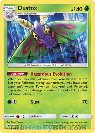 Dustox #28/214 Rare - Lost Thunder Pokemon card