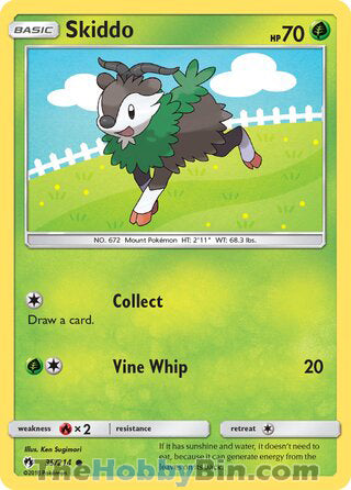 Skiddo #35/214 Common - Lost Thunder Pokemon card