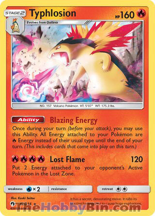 Typhlosion Lost Thunder Holo Rare #42/214