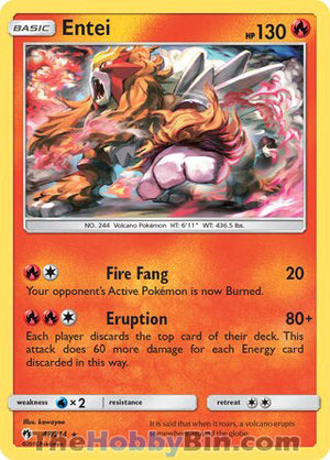 0047 Entei Rare Lost Thunder