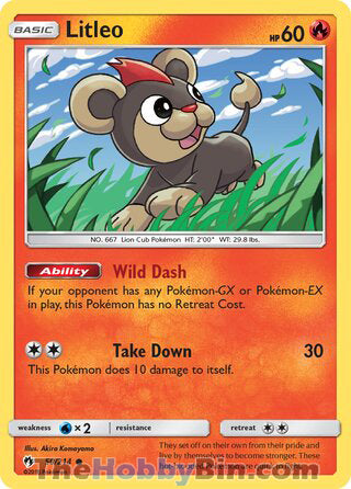 Litleo #50/214 Common - Lost Thunder Pokemon card