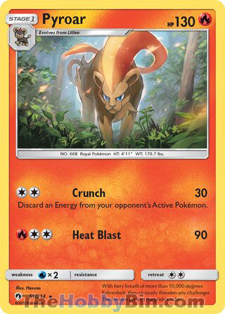 Pyroar #51/214 Rare - Lost Thunder Pokemon card