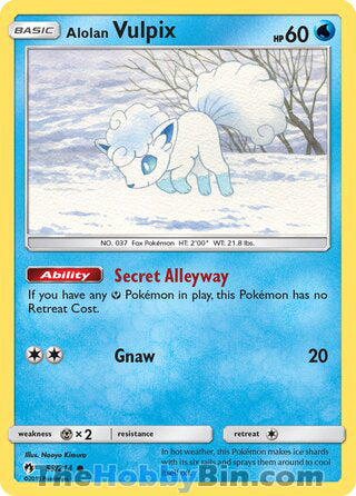 Alolan Vulpix #53/214 Common - Lost Thunder Pokemon card