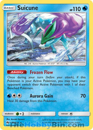 Suicune #59/214 Holo Rare - Lost Thunder Pokemon card