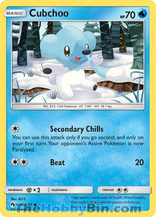 Cubchoo #61/214 Common - Lost Thunder Pokemon card