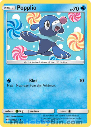 Popplio #65/214 Common - Lost Thunder Pokemon card