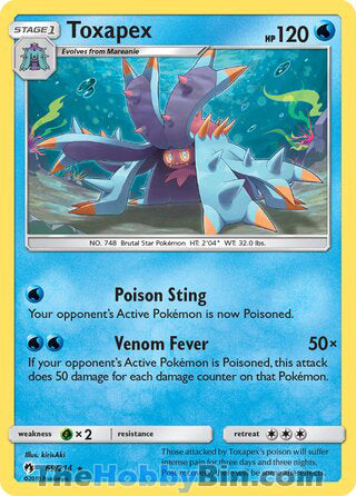 Toxapex #69/214 Rare - Lost Thunder Pokemon card