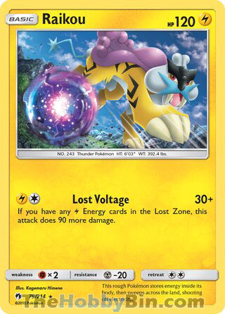 Raikou #79/214 Rare - Lost Thunder Pokemon card
