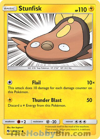 Stunfisk #83/214 Common - Lost Thunder Pokemon card