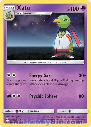 Xatu #88/214 Uncommon - Lost Thunder Pokemon card