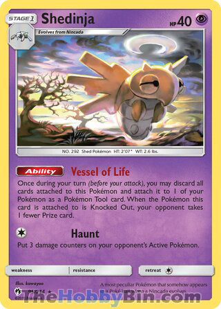 Shedinja #95/214 Rare - Lost Thunder Pokemon card