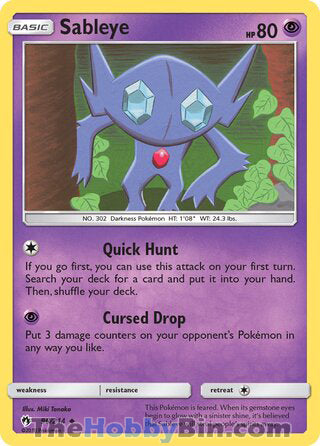 Sableye #96/214 Uncommon - Lost Thunder Pokemon card
