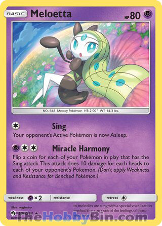 Meloetta #104/214 Rare - Lost Thunder Pokemon card