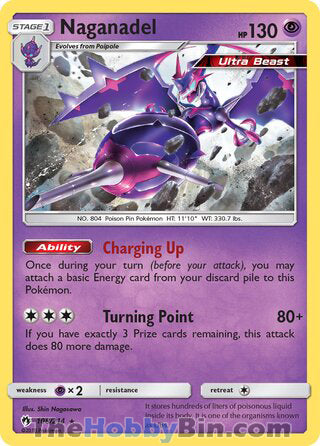 Naganadel #108/214 Holo Rare - Lost Thunder Pokemon card